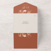 Terracotta Herfst Herfst Bloemen QR Code Bruiloft All In One Uitnodiging (Buitenkant)