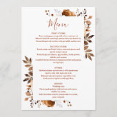 Terracotta Herfst Herfst Land Bloemen Huwelijk Menu (Voorkant)
