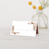 Terracotta herfst Herfst rustieke bloemenbruiloft Plaatskaartje (Voorkant)