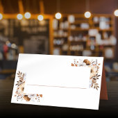 Terracotta herfst Herfst rustieke bloemenbruiloft Plaatskaartje