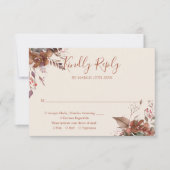 Terracotta herfst Herfst rustieke bloemenbruiloft RSVP Kaartje (Voorkant)