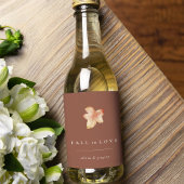Terracotta "Herfst in de liefde" Herfstbladeren Wijn Etiket