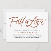 Terracotta Herfst in liefde belettering verlovings Kaart (Voorkant)