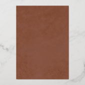 Terracotta herfst laat Boho herfst bruiloft detail Folie Uitnodiging (Achterkant)