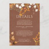 Terracotta herfst laat Boho herfst bruiloft detail Informatiekaartje (Voorkant)