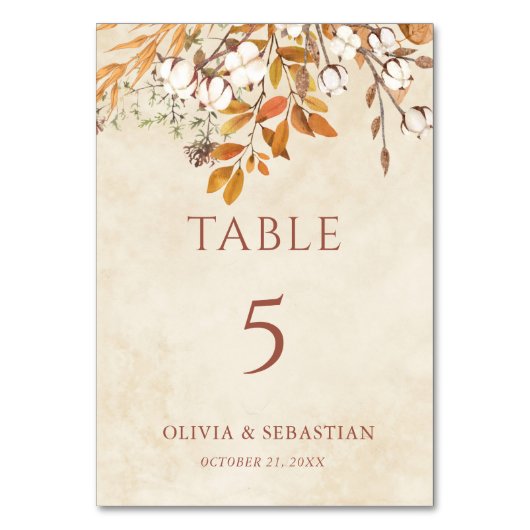 Terracotta herfst laat Boho herfst bruiloft Kaart (Voorkant)