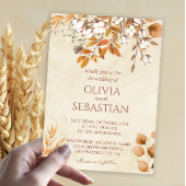 Terracotta herfst laat Boho herfst bruiloft Kaart