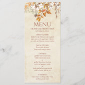 Terracotta herfst laat Boho herfst bruiloft Menu (Voorkant)