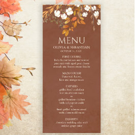 Terracotta herfst laat Boho herfst bruiloft Menu