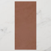 Terracotta herfst laat Boho herfst bruiloft Menu (Achterkant)