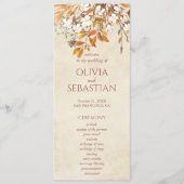 Terracotta herfst laat Boho herfst bruiloft Programmakaart (Voorkant)
