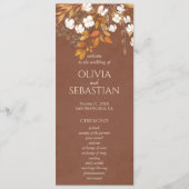 Terracotta herfst laat Boho herfst bruiloft Programmakaart (Voorkant)