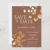 Terracotta herfst laat Boho herfst bruiloft Save The Date (Voorkant)