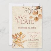 Terracotta herfst laat Boho herfst bruiloft Save The Date (Voorkant)