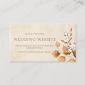 Terracotta herfst laat Boho herfst bruiloft websit Informatiekaartje (Voorkant)