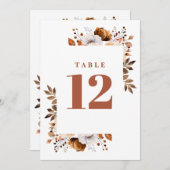 Terracotta Herfst Land Bloemen Tafelnummer (Voorkant / Achterkant)