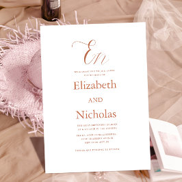 Terracotta herfst online sjabloon huwelijksuitnodi kaart