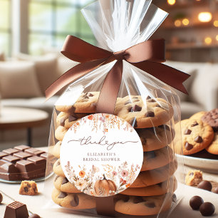 Terracotta Herfst Pompoen Bruidsdiner Ronde Sticker