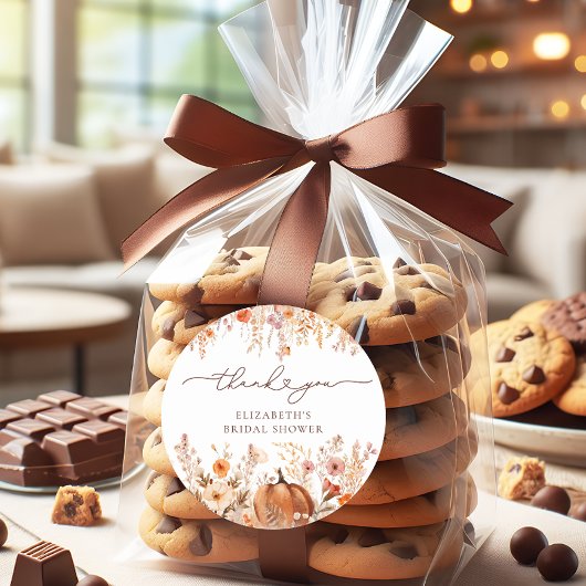 Terracotta Herfst Pompoen Bruidsdiner Ronde Sticker