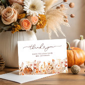 Terracotta Herfst Pompoen Bruidsfeest Bedankt Kaart