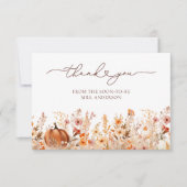 Terracotta Herfst pompoen Vrijgezellenfeest dank u Kaart (Voorkant)