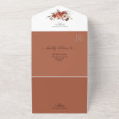 Terracotta Herfst Pompoenen Boho Bruiloft Details All In One Uitnodiging (Buitenkant)