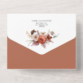 Terracotta Herfst Pompoenen Boho Bruiloft Details All In One Uitnodiging (Achterkant)