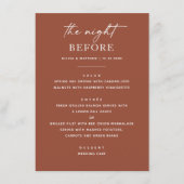 Terracotta Herfst repetitiediner | avond ervoor Menu (Voorkant)