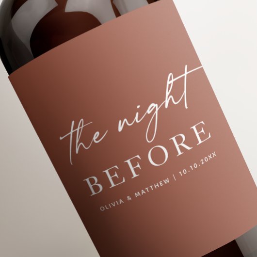 Terracotta Herfst repetitiediner | avond ervoor Wijn Etiket