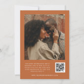 Terracotta Herfst | Script Foto QR Code Bruiloft Kaart (Achterkant)
