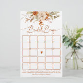 Terracotta herfst Vrijgezellenfeest bingogame (Staand voorkant)