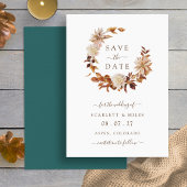 Terracotta Herfst Wreath Wedding Save the Date