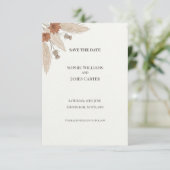 Terracotta Herfstblad Save The Date Kaart (Staand voorkant)