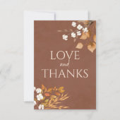 Terracotta herfstbladeren Boho herfstbruiloft Bedankkaart (Voorkant)