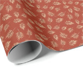 Terracotta herfstbladeren inpakpapier goud (Rol Hoek)