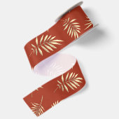 Terracotta herfstbladeren satijnen lint (Achterkant)
