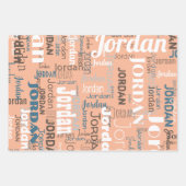 Terracotta Herhalende Naam Gepersonaliseerde Aarde Inpakpapier Vel (Voorkant 3)