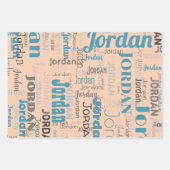 Terracotta Herhalende Naam Gepersonaliseerde Aarde Inpakpapier Vel (Voorkant 2)