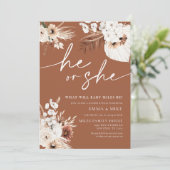 Terracotta Hij of zij nodigt beide uit Kaart (Staand voorkant)