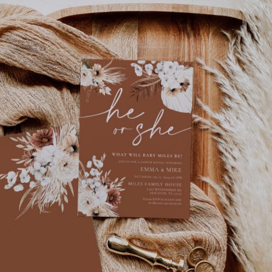 Terracotta Hij of zij nodigt beide uit Kaart