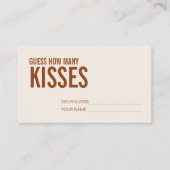 Terracotta Hoeveel Kisses Vrijgezellenfeest Game E Informatiekaartje (Voorkant)
