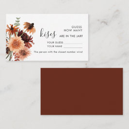 Terracotta | Hoeveel Kisses Wedding Game-kaart Plaatskaartje