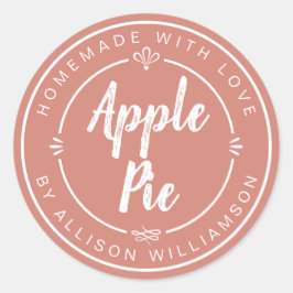 Terracotta Homemade Apple Pie Ronde Sticker