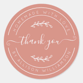 Terracotta Homemade Thank You Label