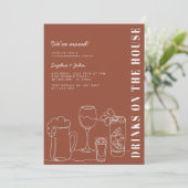 Terracotta Housewarming Party Kaart (Staand voorkant)