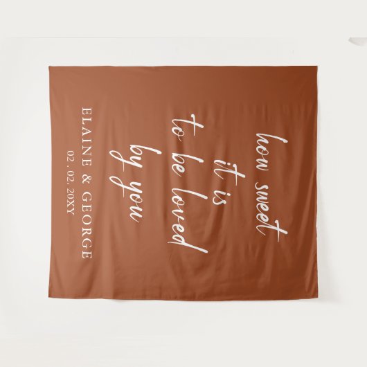 Terracotta How Sweet it is Weddenschap Photo Backd Wandkleed (Voorkant (horizontaal))