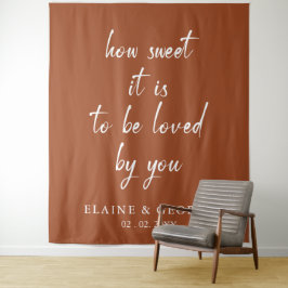 Terracotta How Sweet it is Weddenschap Photo Backd Wandkleed