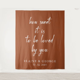 Terracotta How Sweet it is Weddenschap Photo Backd Wandkleed