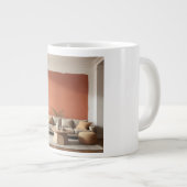 Terracotta Hue Accent Wall Warm Earthy Muted Tonal Grote Koffiekop (Voorkant rechts)