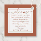 Terracotta huwelijksmand met tas bedankjes labels (Achterkant)